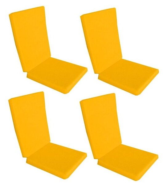 Set 4 perne decorative pentru scaun de bucatarie cu spatar, dimensiune sezut 42x40 cm, spatar 42x50 cm, culoare galben