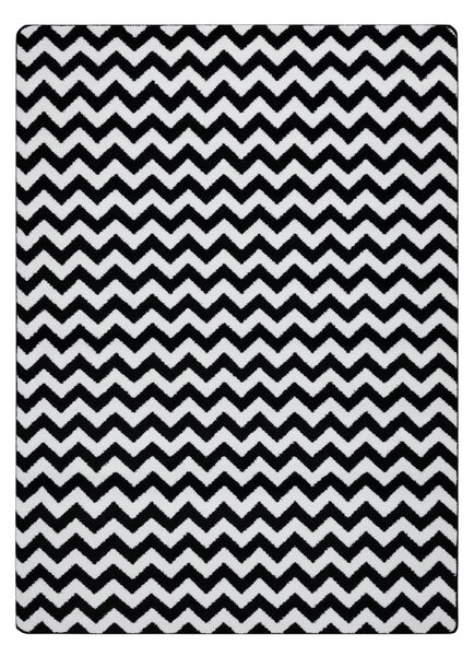 Covor Sketch - F561 cremă și negru- Zig Zag