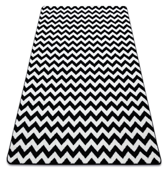 Covor Sketch - F561 cremă și negru- Zig Zag