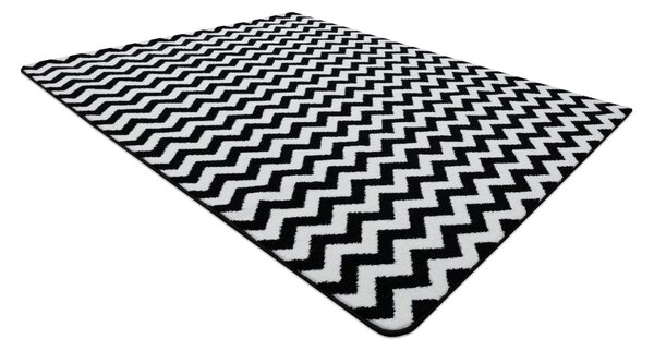 Covor Sketch - F561 cremă și negru- Zig Zag