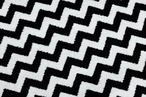 Covor Sketch - F561 cremă și negru- Zig Zag