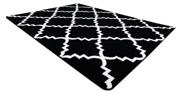 Covor Sketch - F343 negru și cremă marocani Trellis