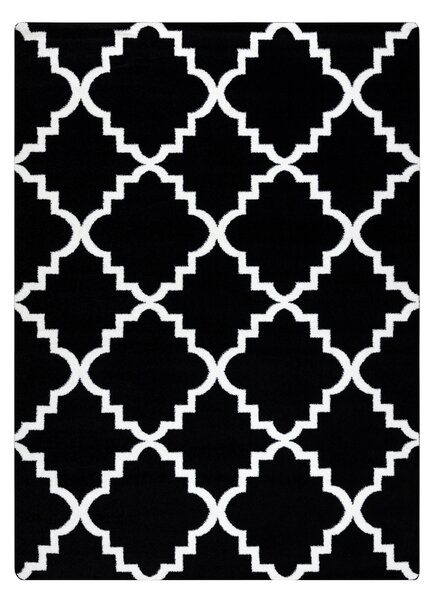 Covor Sketch - F343 negru și cremă marocani Trellis