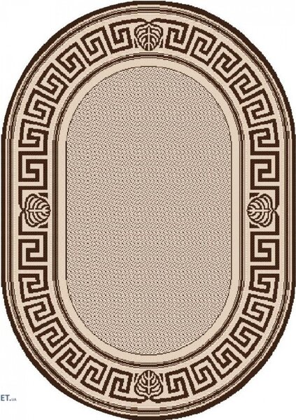Covor Bucatarie, Model Oval Iuta 900 19, Crem Maro 50x80