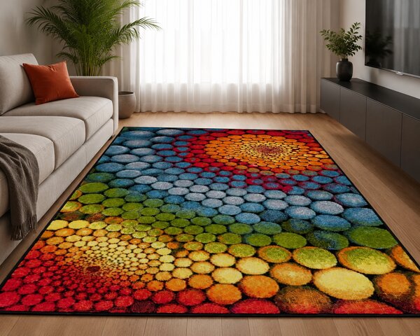 Covor Dreptunghiular Living Dormitor, Model 11056,Multicolor Multicolor, Dreptunghi, 240x340