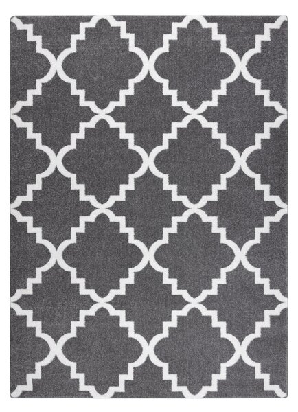 Covor Sketch - F343 gri și alb marocani Trellis