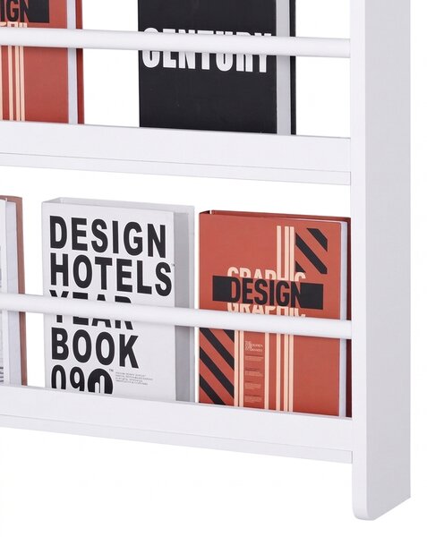 HOMCOM Etajeră de Perete Modernă cu 4 Rafturi din Lemn, Design Elegant pentru Living sau Birou, Alb, 59x12x113cm | Aosom Romania