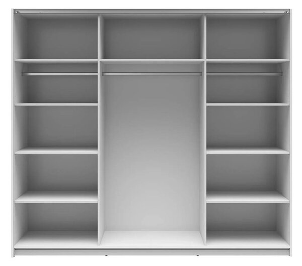 Dressing TETRIX, alb lucios, PAL, cu 2 usi si oglinzi, 220x60x196 cm