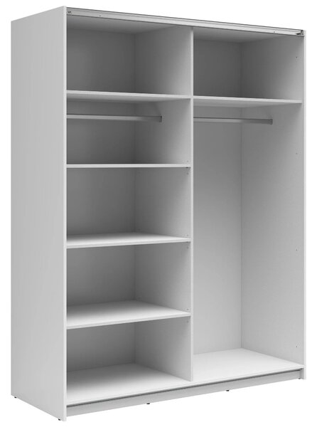 Dulap TETRIX, alb lucios, PAL, cu 2 usi si oglinda, 154x60x196 cm