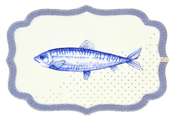 Tavă din porțelan, 26 x 18 cm, Pip Studio, Yerseke, colecția Royal White