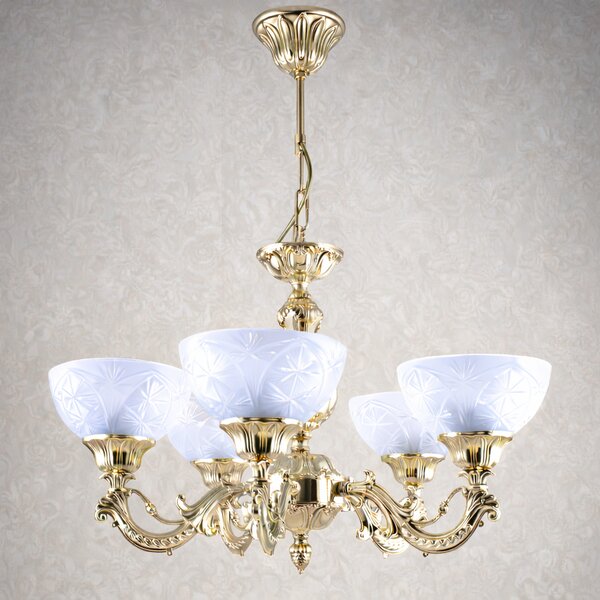 Lustra Toledo cu 5 Brate, Desing Clasic, Finisaj French Gold, - Bussy Lighting 7225-78-05