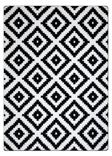 Covor Sketch - F998 cremă și negru - Pătrate Ruta