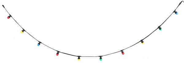 Ghirlandă luminoasă neagră conectabilă cu priză, 6m, incluzând 10 lumini multicolore E27 IP65 - Lubber