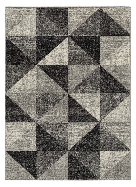 Covor Feel 5672/16811 Triunghiuri gri si antracit si crem