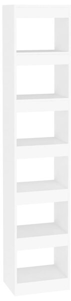 Bibliotecă/Separator cameră, alb, 40x30x198 cm