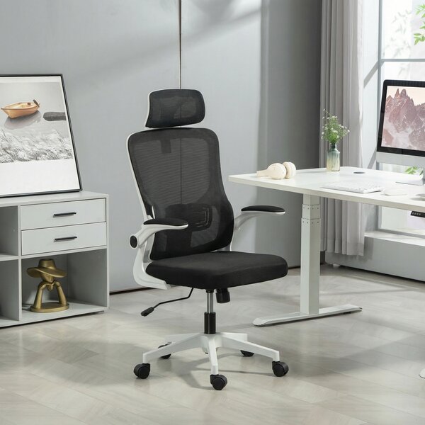Vinsetto Scaun de Birou Ergonomic cu Tetieră Detașabilă Negru | Aosom Romania