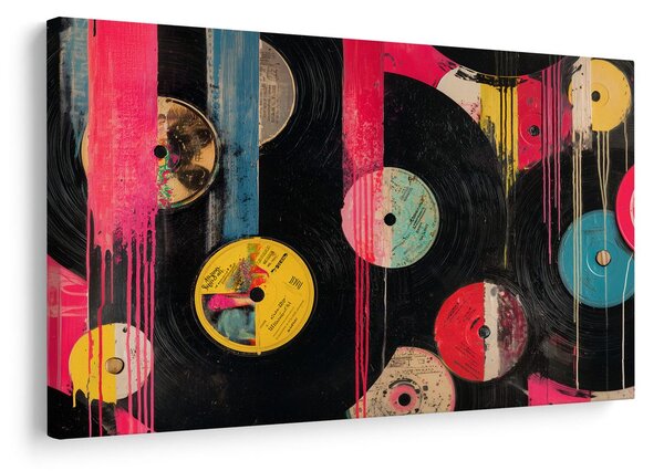 Tablou discuri de vinil street art