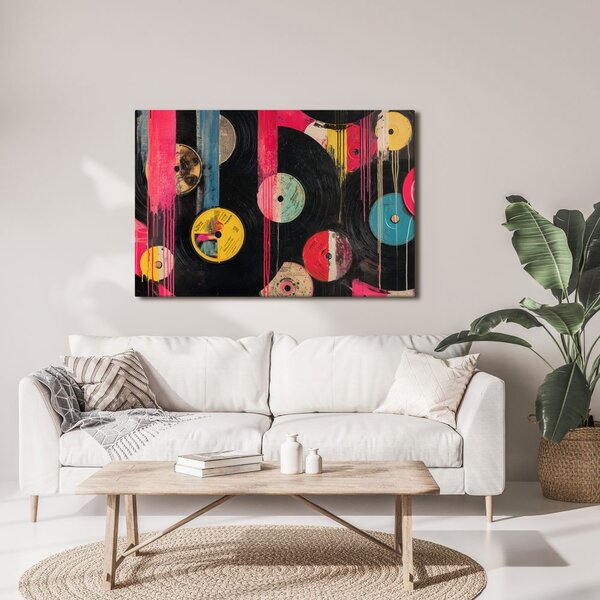 Tablou discuri de vinil street art