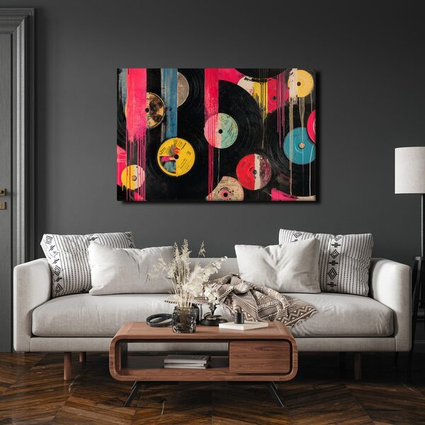 Tablou discuri de vinil street art