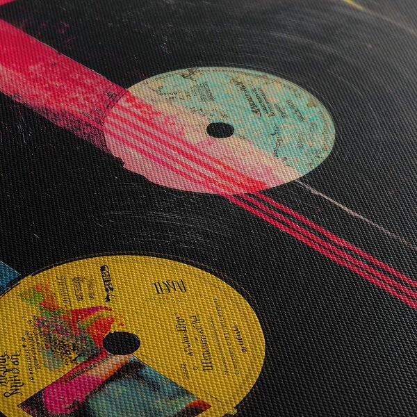 Tablou 5-piese discuri de vinil retro