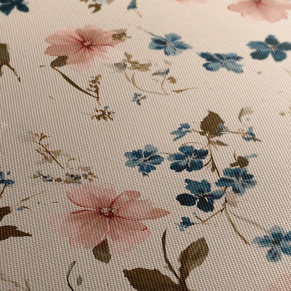 Tablou flori pastelate pe fundal bej