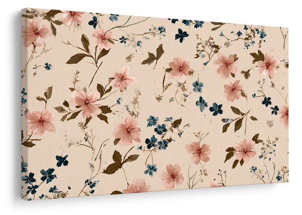 Tablou flori pastelate pe fundal bej