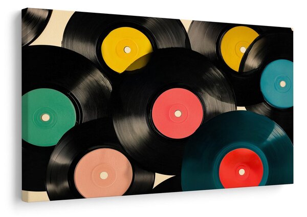 Tablou discuri de vinil retro muzicale