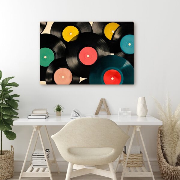 Tablou discuri de vinil retro muzicale