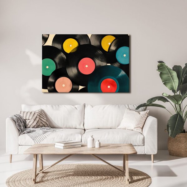 Tablou discuri de vinil retro muzicale