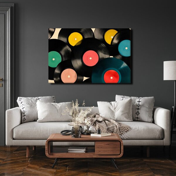 Tablou discuri de vinil retro muzicale