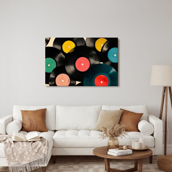Tablou discuri de vinil retro muzicale