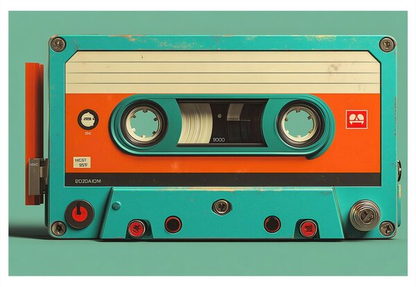 Tablou casetă retro de magnetofon