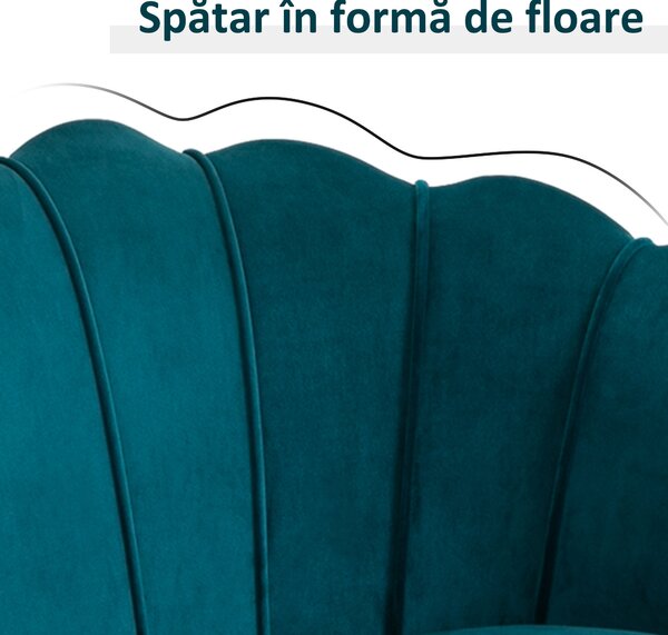 HOMCOM canapea 2 locuri, model scoica 130x77x77 cm | Aosom Romania
