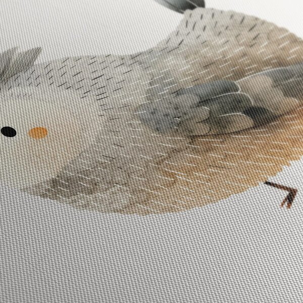Tablou pasăre desenată în tonuri delicate