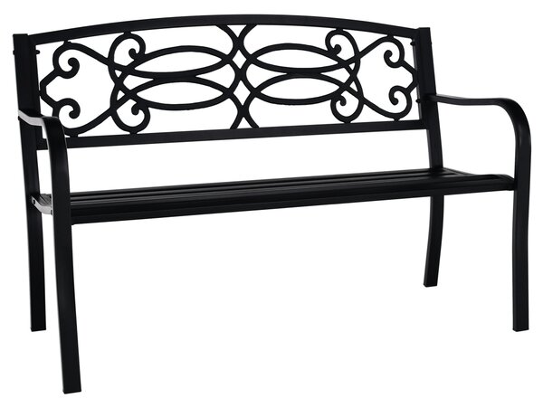 Banca gradina VENDA, negru, metal, 127x60x85 cm
