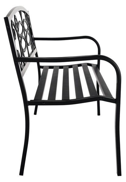 Banca gradina VENDA, negru, metal, 127x60x85 cm