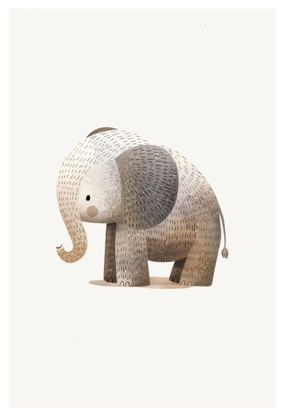 Tablou elefant drăguț în maro
