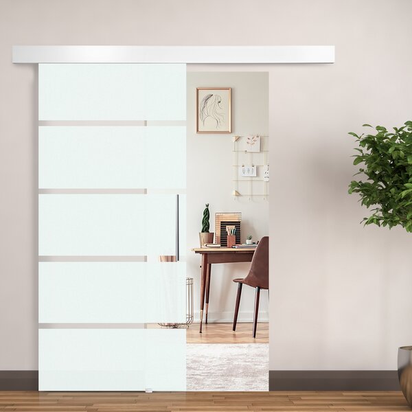 HOMCOM, usa glisanta din sticla securizata satinata, 90x205 cm | Aosom Romania