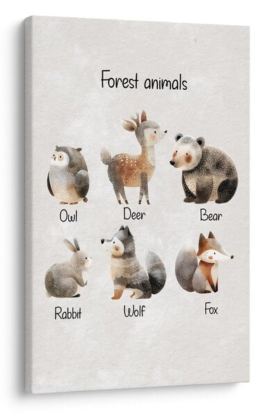Tablou animale de pădure ilustrate