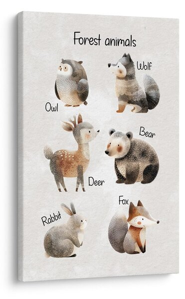 Tablou ilustrații cu animale de pădure