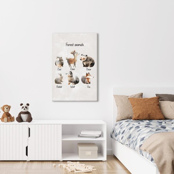 Tablou animale de pădure ilustrate
