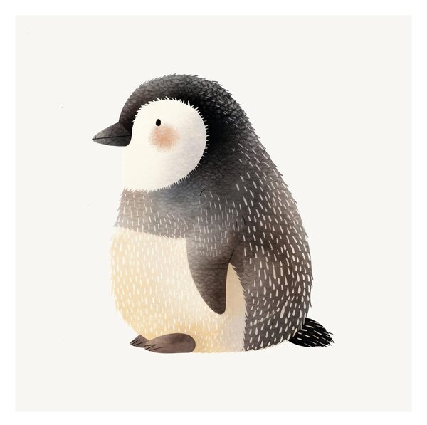 Tablou pui de pinguin pe zăpadă