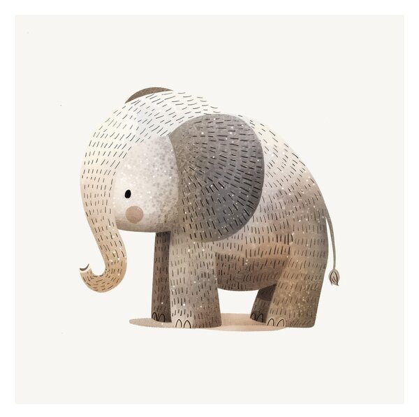 Tablou pui de elefant în tonuri pastelate