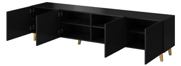 Comoda TV mare PAFOS, negru, PAL laminat, 200x40x52 cm
