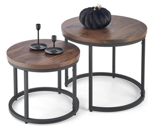 Set masute cafea OREO, nuc/negru