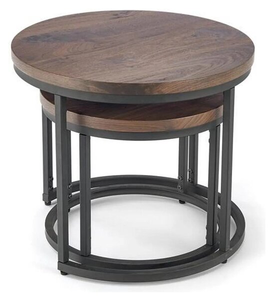 Set masute cafea OREO, nuc/negru