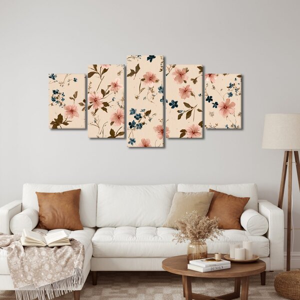 Tablou 5-piese armonii florale delicate