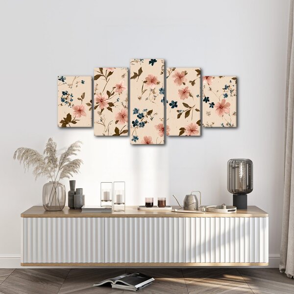 Tablou 5-piese armonii florale delicate