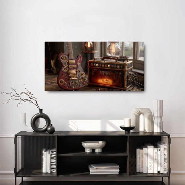 Tablou chitară vintage cu amplificator