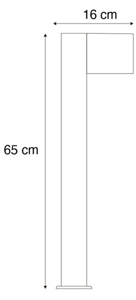 Lampă de exterior din aluminiu cu imprimeu de lemn cu țăruș de sol și presetupe 65cm IP44 - Baleno